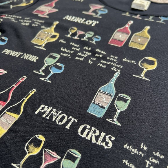 Jess & Jane Wine Long Sleeve Top Chardonnay Merlot Pinot Noir Womens M - Picture 8 of 10